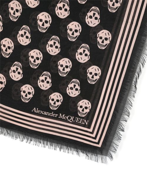 Foulard Biker con stampa Skull Alexander McQueen | 5909344418Q1072